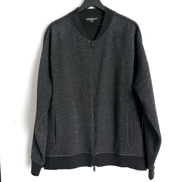 John Varvatos Lurex Jude Bomber Jacket Size XL Black